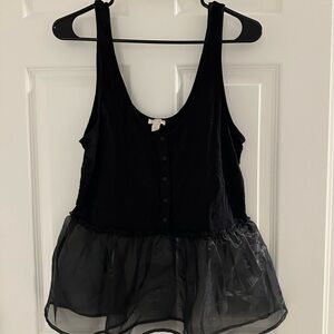 Hinge Black Sheer Layered Tank Top